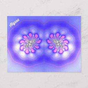 Carte Postale ALYSSA ~ 3D Fractage Design ~ Rose Blue Mauve ~