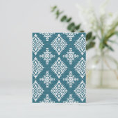 Carte Postale Amadora teal Blue Pattern (Debout devant)