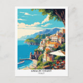 Carte Postale Amalfi Coast Italie Voyage Retro (Devant)
