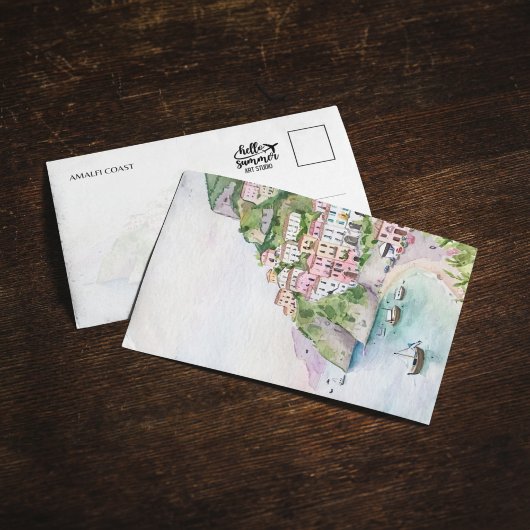 Carte postale Amalfi Coast Italy Watercolor