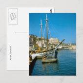 Carte Postale Amalfi, front de mer avec bateau de pêche (Devant / Derrière)