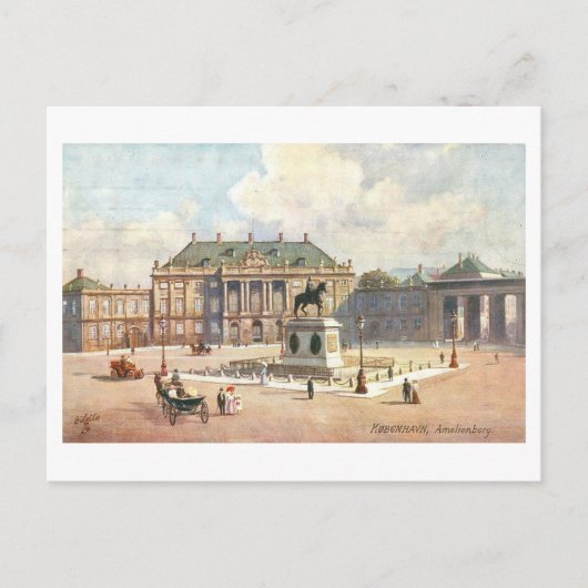 Carte Postale Amalienborg vintage à Copenhague (Devant)
