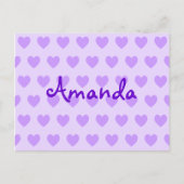 Carte Postale Amanda en violet (Devant)