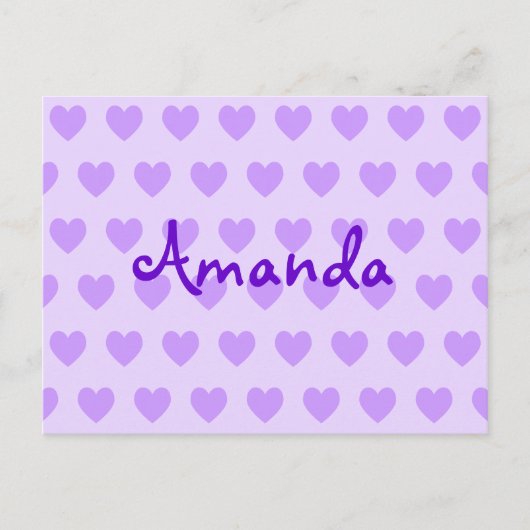 Carte Postale Amanda en violet (Devant)