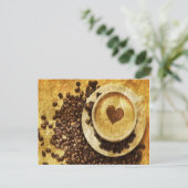 Carte Postale Amant chic de café de grains de café de cappuccino (Debout devant)