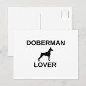 Carte Postale amant doberman (Devant / Derrière)