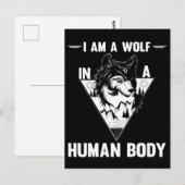 Carte Postale Amant du loup animal de la forêt (Devant / Derrière)