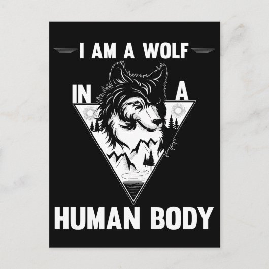 Carte Postale Amant du loup animal de la forêt (Devant)