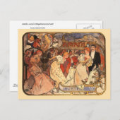 Carte Postale Amants, Alphonse Mucha (Devant / Derrière)