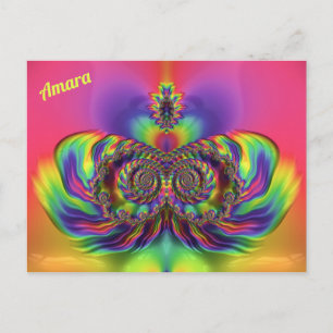 Carte Postale AMARA ~ Motif de conception 3D ~ Multi Couleurs ~
