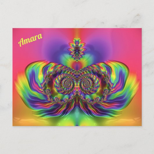 Carte Postale AMARA ~ Motif de conception 3D ~ Multi Couleurs ~ (Devant)