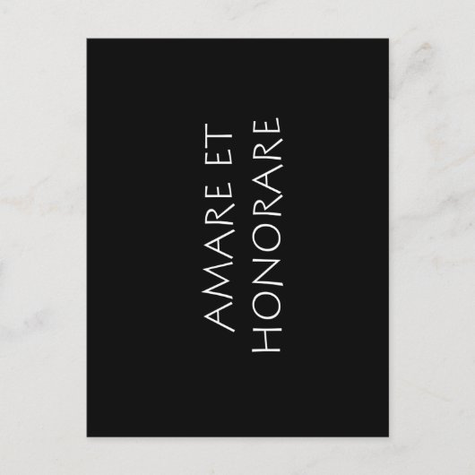 Carte Postale Amare et honorare (Devant)