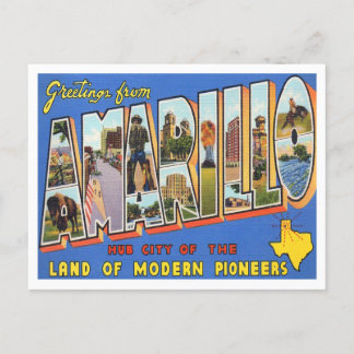 Carte postale Amarillo, Texas Vintage Big Letters