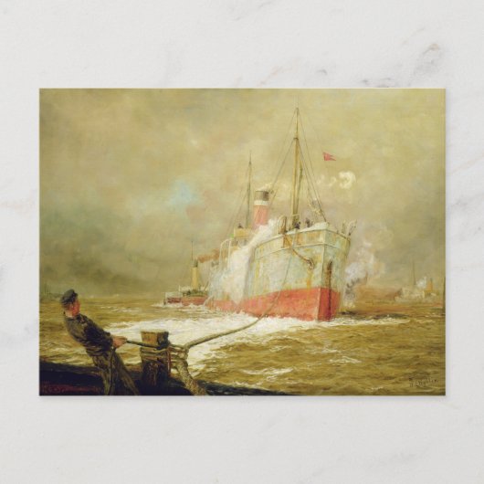 Carte Postale Amarrage d'un navire de fret (Devant)