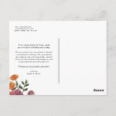 Carte Postale Amaryllis botanique et mamans Mariage Merci (Dos)