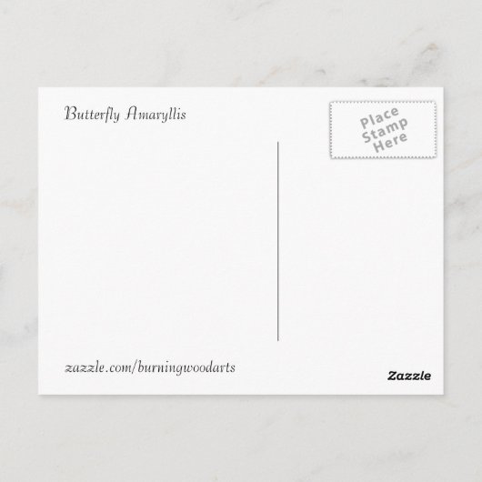 Carte Postale Amaryllis de papillon (Dos)