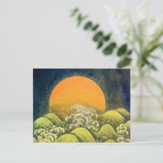 Carte Postale AMATERASU SOLEIL GODDESS Jaune Noir Vert (Debout devant)