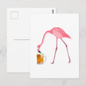 Carte Postale Amateur de bière Flamant rose rose (Devant / Derrière)