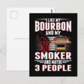 Carte Postale Amateur de bourbon sarcastique et amateur de BBQ D (Devant / Derrière)