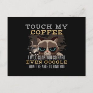 Carte Postale Amateur de café drôle - Humour de chat