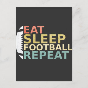 Carte Postale Amateur De Football Mange Sleep Football Répétitio