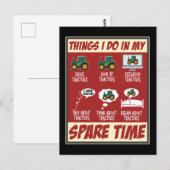 Carte Postale Amateur de tracteur drôle tracteurs agriculteurs (Devant / Derrière)