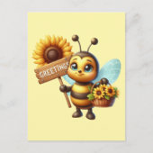 Carte Postale Amateurs d'abeilles mignonnes salutation (Devant)