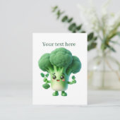 Carte Postale Amateurs de brocoli mignon ajouter du texte (Debout devant)