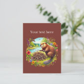 Carte Postale Amateurs de castor mignons ajouter du texte (Debout devant)