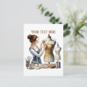 Carte Postale Amateurs de couture mignonne ajouter du texte (Debout devant)