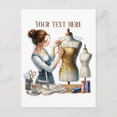 Carte Postale Amateurs de couture mignonne ajouter du texte (Devant)