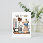 Carte Postale Amateurs de couture mignonne ajouter du texte (Debout devant)