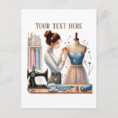 Carte Postale Amateurs de couture mignonne ajouter du texte (Devant)
