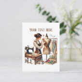 Carte Postale Amateurs de couture mignonne ajouter du texte (Debout devant)