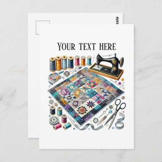 Carte Postale Amateurs de couture mignonne ajouter du texte (Devant / Derrière)