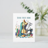 Carte Postale Amateurs de couture mignonne ajouter du texte (Debout devant)
