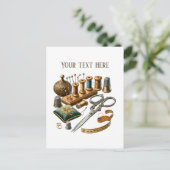 Carte Postale Amateurs de couture mignonne ajouter du texte (Debout devant)