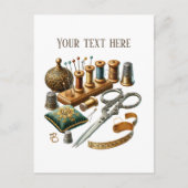 Carte Postale Amateurs de couture mignonne ajouter du texte (Devant)