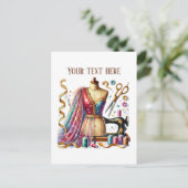 Carte Postale Amateurs de couture mignonne ajouter du texte (Debout devant)