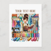 Carte Postale Amateurs de couture mignonne ajouter du texte (Devant)