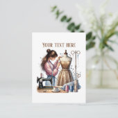 Carte Postale Amateurs de couture mignonne ajouter du texte (Debout devant)