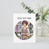 Carte Postale Amateurs de couture mignonne ajouter du texte (Debout devant)