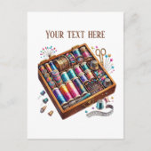 Carte Postale Amateurs de couture mignonne ajouter du texte (Devant)