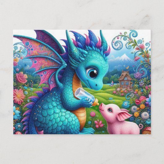 Carte Postale Amateurs de fantasy cochon dragon (Devant)