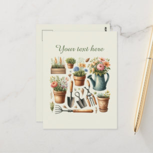 Carte Postale Amateurs de jardinage mignon personnalisable