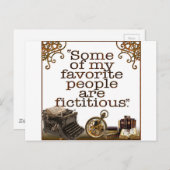 Carte Postale Amateurs de livres / Écrivains & Auteurs (Devant / Derrière)