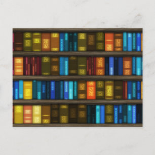 Carte Postale Amateurs de livres et bibliothécaires Livres color