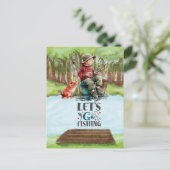 Carte Postale Amateurs de pêche Allons pêcher (Debout devant)