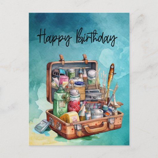 Carte Postale Amateurs de pêche anniversaire pêche (Devant)