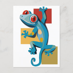 Carte Postale Amateurs de reptiles Gecko Bleu